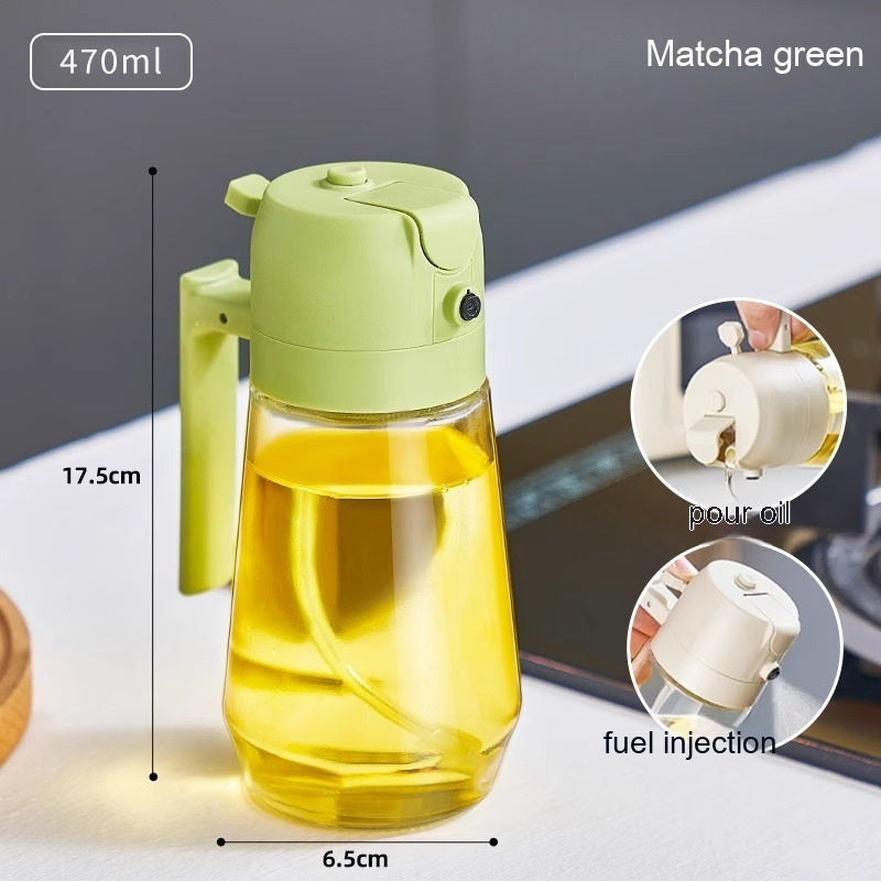 470ML Olijfolie Spuitdispenser Voor Koken BBQ 2 In 1 Glazen Olie Azijn Sojasaus Spray Keuken Olie Fles Voor Air Fryer
