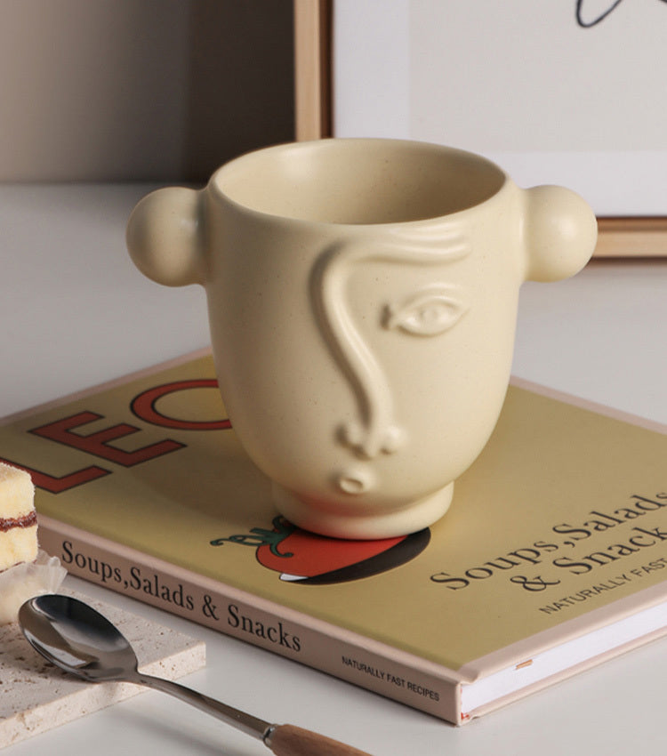 260ml Creatieve Abstracte Gezicht Mok Porselein Gepersonaliseerde Koffie Thee Water Melk Beker Handgemaakt Nordic Thuis Keuken Tafel Decor Cadeaus
