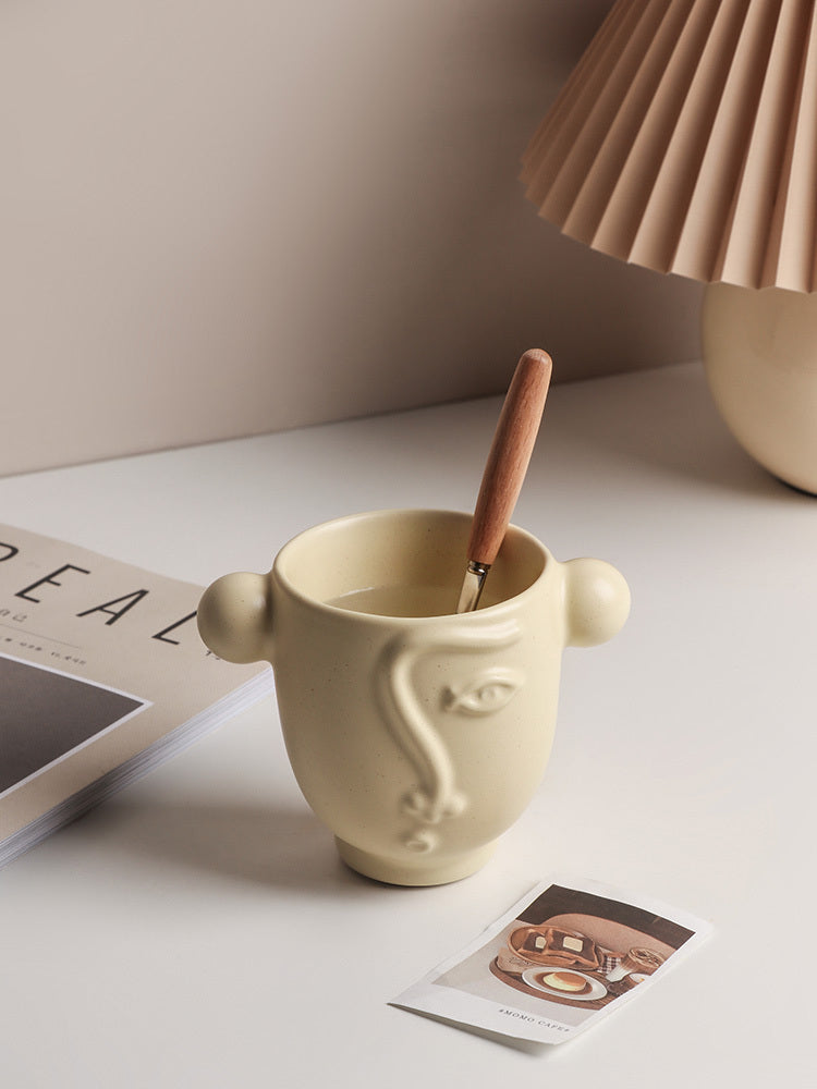260ml Creatieve Abstracte Gezicht Mok Porselein Gepersonaliseerde Koffie Thee Water Melk Beker Handgemaakt Nordic Thuis Keuken Tafel Decor Cadeaus