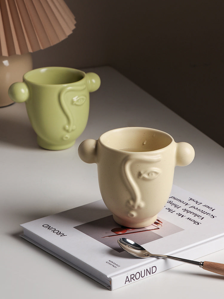 260ml Creatieve Abstracte Gezicht Mok Porselein Gepersonaliseerde Koffie Thee Water Melk Beker Handgemaakt Nordic Thuis Keuken Tafel Decor Cadeaus
