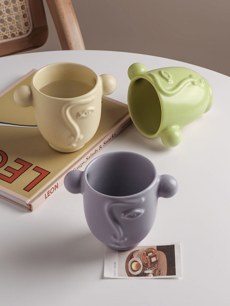 260ml Creatieve Abstracte Gezicht Mok Porselein Gepersonaliseerde Koffie Thee Water Melk Beker Handgemaakt Nordic Thuis Keuken Tafel Decor Cadeaus
