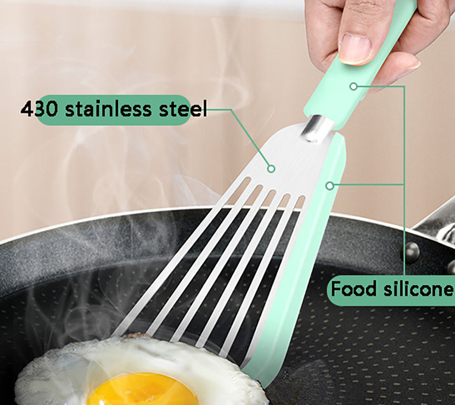 Non-stick Vis Spatel, Dunne Geperforeerde Spatels Turner Siliconen Vis Spatels Voor Non-stick Kookgerei, Hoge Temperatuur Weerstand BPA Vrije Kookgerei, Ideaal Voor Vis, Eieren, Pannenkoeken