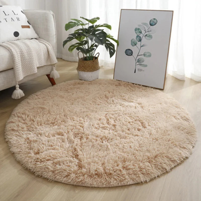 Super Zachte Pluche Ronde Tapijt Mat Fluffy Witte Vloerkleden Voor Woonkamer Thuisdecoratie Slaapkamer Kinderkamer Decoratie Salon Dikke Pool Tapijt