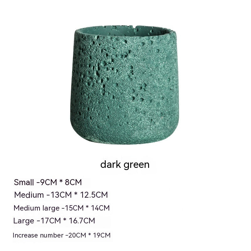 Noordse Cement Bloempot Creatieve Vulkanische Steen Ademend Groen Pot Met Schotel Bloempot