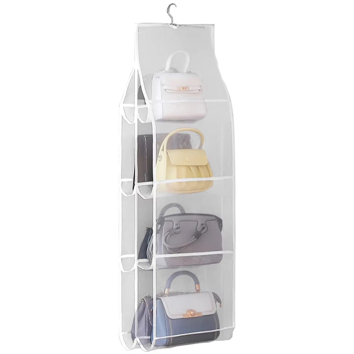 Hangende Handtas Opbergzak Met 8 Pockets Kledingkast Transparante Organizer Stofdichte Deksel Voor Huishoudelijke Allerlei Schoenentas
