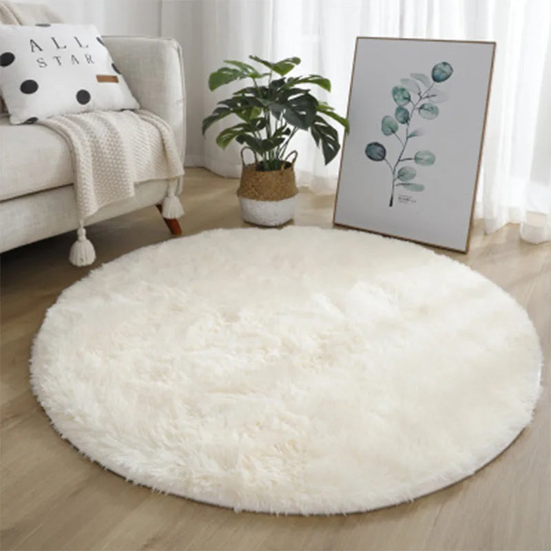 Super Zachte Pluche Ronde Tapijt Mat Fluffy Witte Vloerkleden Voor Woonkamer Thuisdecoratie Slaapkamer Kinderkamer Decoratie Salon Dikke Pool Tapijt
