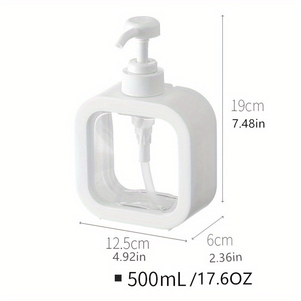 Sponszeepdispenser, 300ml en 500ml afwasmiddel dispenser, navulbare moderne vierkante pompflacon voor lotion, handzeepdispenser voor badkamer, keuken draagbare lege fles, afwasmiddel dispenser