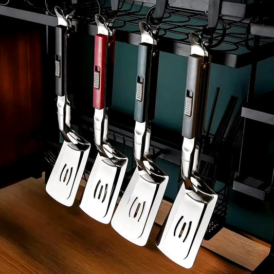 RVS Grillklem, Multifunctionele Spatel Tangen Spatel Tangen Voor Grillen Frituren Barbecue Spatel Clip BBQ Tangen Frituren Vis Spatel Clip Brood Huishoudelijke Keuken Tool