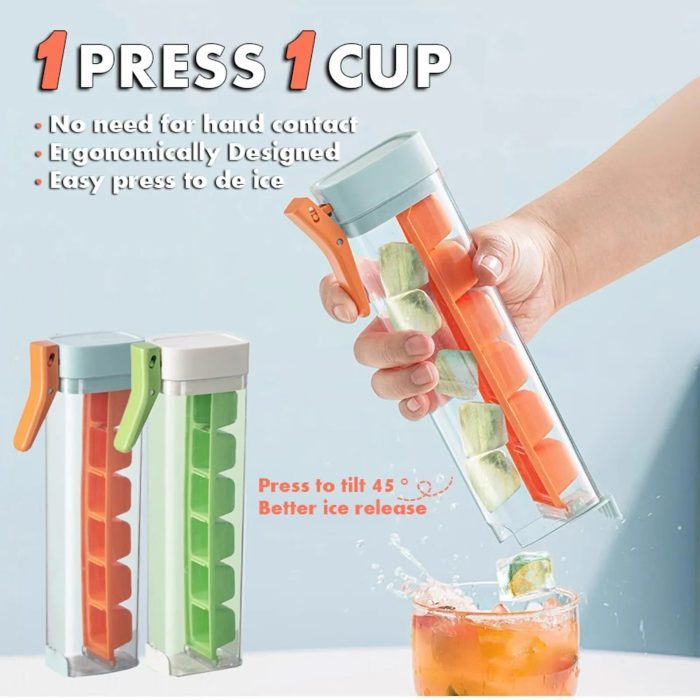 One Press IJsblokjesvorm – Handsfree, Eenvoudig te Ontgrendelen IJsproducer voor Snelle & Schone Gebruik