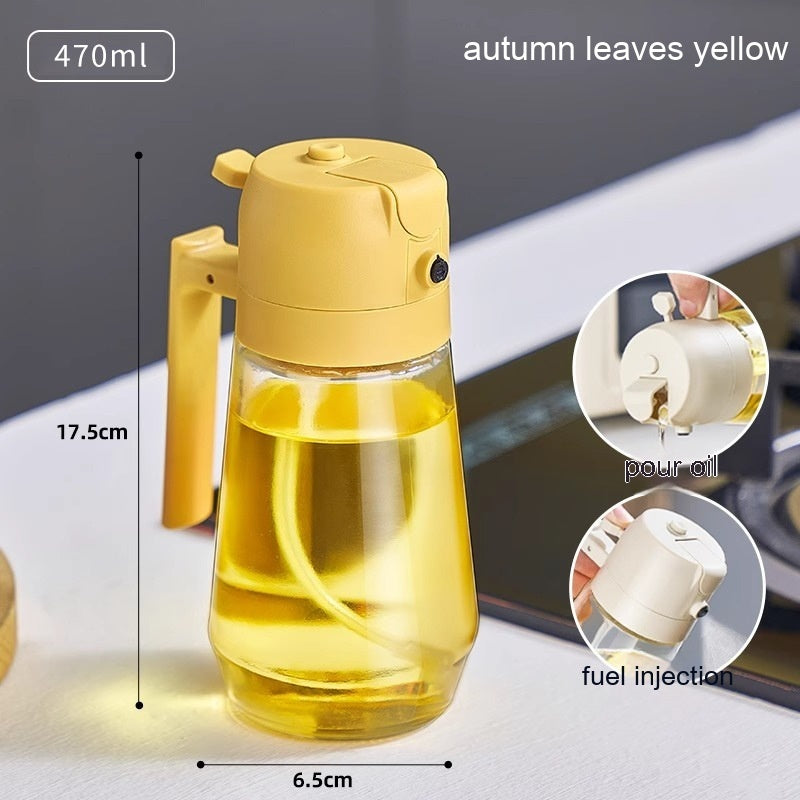470ML Olijfolie Spuitdispenser Voor Koken BBQ 2 In 1 Glazen Olie Azijn Sojasaus Spray Keuken Olie Fles Voor Air Fryer