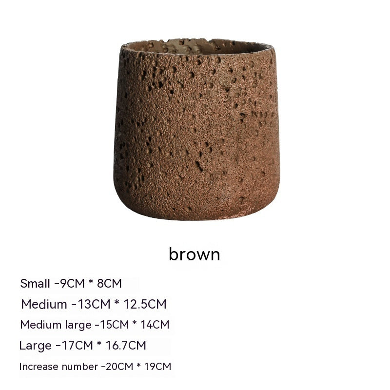 Noordse Cement Bloempot Creatieve Vulkanische Steen Ademend Groen Pot Met Schotel Bloempot