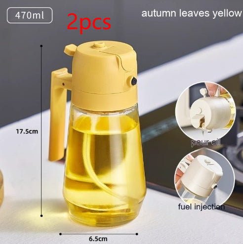 470ML Olijfolie Spuitdispenser Voor Koken BBQ 2 In 1 Glazen Olie Azijn Sojasaus Spray Keuken Olie Fles Voor Air Fryer