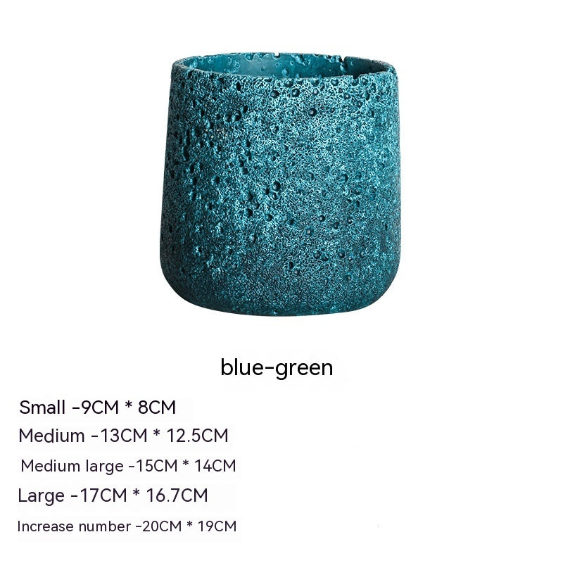 Noordse Cement Bloempot Creatieve Vulkanische Steen Ademend Groen Pot Met Schotel Bloempot