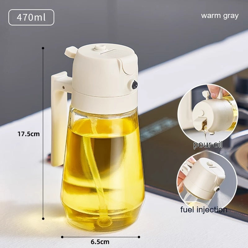 470ML Olijfolie Spuitdispenser Voor Koken BBQ 2 In 1 Glazen Olie Azijn Sojasaus Spray Keuken Olie Fles Voor Air Fryer