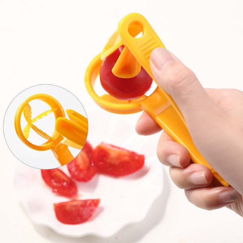Tomaat Snijder Cutter Druiven Gereedschap Kers Keuken Pizza Fruit Splijter Artefact Kleine Tomaten Accessoires Handmatige Snij Gadget