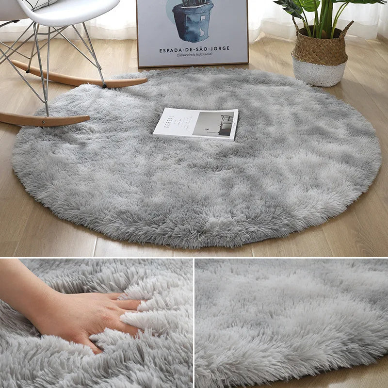 Super Zachte Pluche Ronde Tapijt Mat Fluffy Witte Vloerkleden Voor Woonkamer Thuisdecoratie Slaapkamer Kinderkamer Decoratie Salon Dikke Pool Tapijt