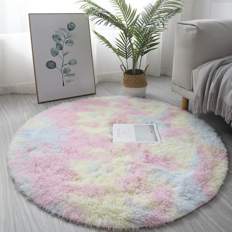Super Zachte Pluche Ronde Tapijt Mat Fluffy Witte Vloerkleden Voor Woonkamer Thuisdecoratie Slaapkamer Kinderkamer Decoratie Salon Dikke Pool Tapijt