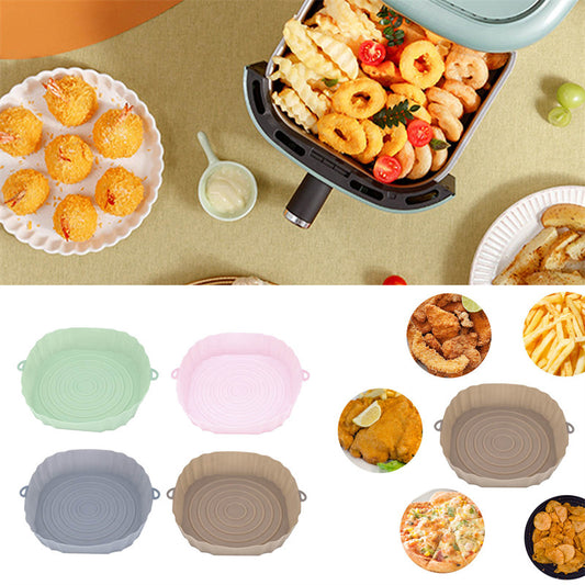 Airfryer Siliconen Mand Siliconen Vorm Airfryer Oven Bakplaat Pizza Gefrituurde Kip Mand Herbruikbare Pan Liner Accessoires