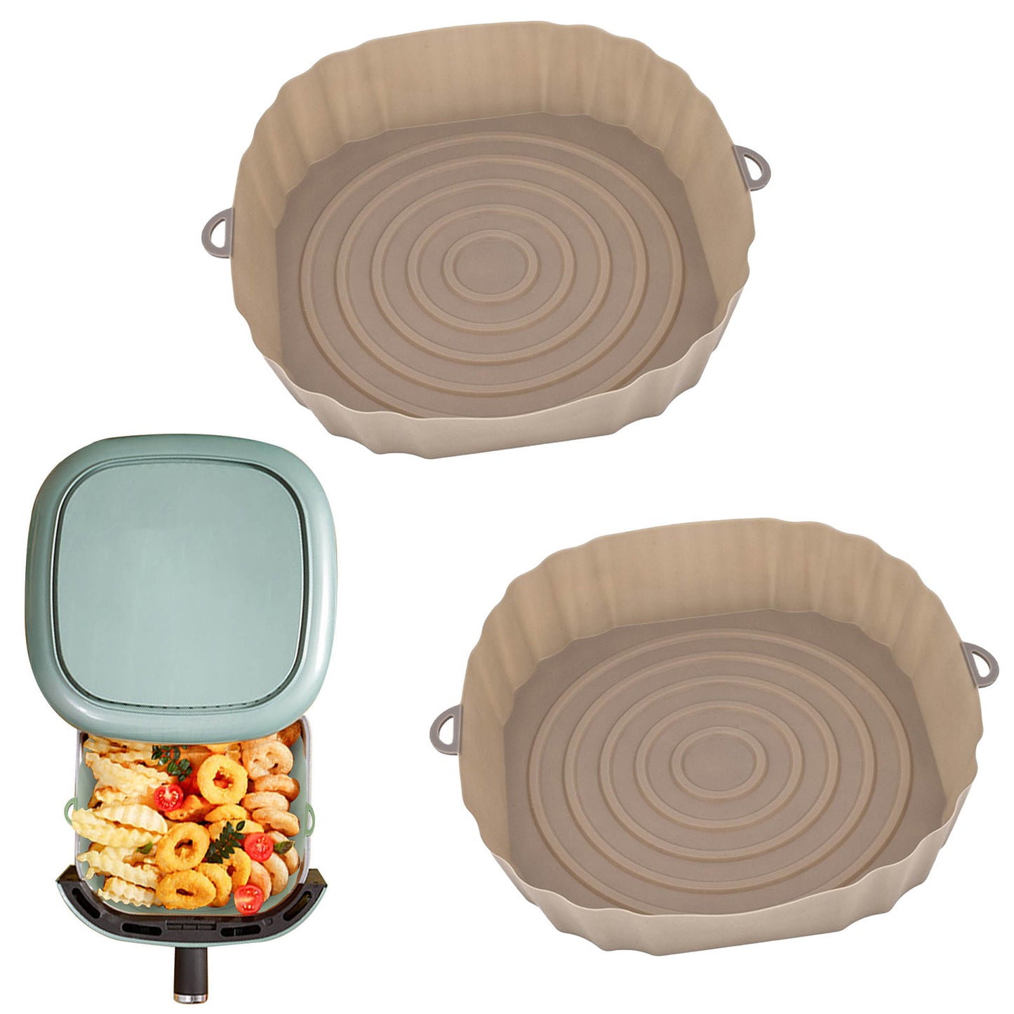 Airfryer Siliconen Mand Siliconen Vorm Airfryer Oven Bakplaat Pizza Gefrituurde Kip Mand Herbruikbare Pan Liner Accessoires