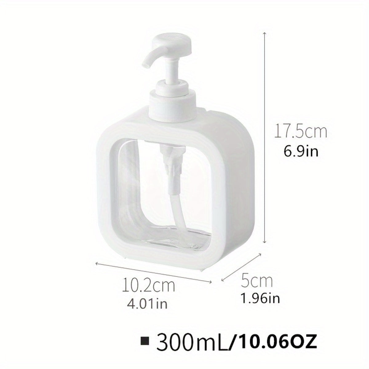 Sponszeepdispenser, 300ml en 500ml afwasmiddel dispenser, navulbare moderne vierkante pompflacon voor lotion, handzeepdispenser voor badkamer, keuken draagbare lege fles, afwasmiddel dispenser