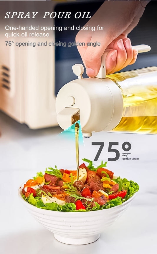 470ML Olijfolie Spuitdispenser Voor Koken BBQ 2 In 1 Glazen Olie Azijn Sojasaus Spray Keuken Olie Fles Voor Air Fryer