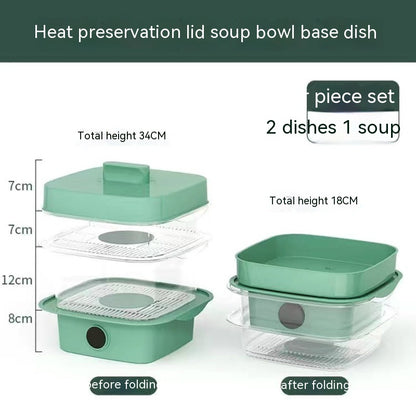 Multi-laags Schotelafdekking Warmtebehoud Keukenafdekking Eettafel Restjes Opslagdoos Transparant Stapel Kookkap Stoompan