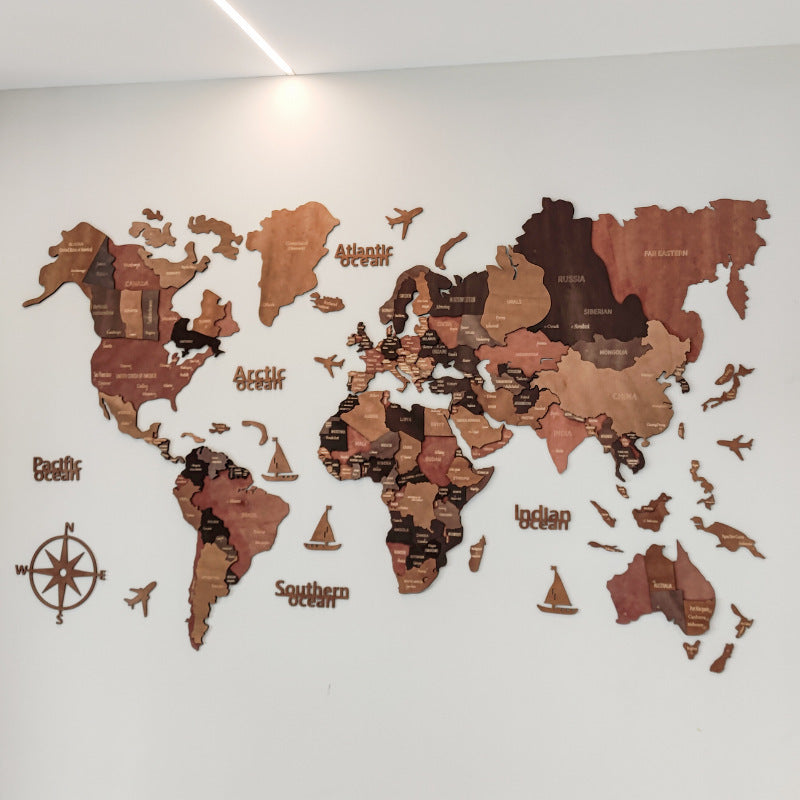 3D Wereldkaart Wanddecoratie Grote Wanddecoratie