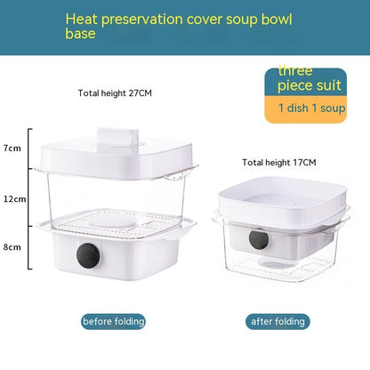 Multi-laags Schotelafdekking Warmtebehoud Keukenafdekking Eettafel Restjes Opslagdoos Transparant Stapel Kookkap Stoompan