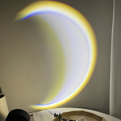 USB Maanlamp LED Regenboog Neon Nacht Zonsondergang Licht Projector Fotografie Wand Sfeer Verlichting Voor Slaapkamer Thuisdecoratie