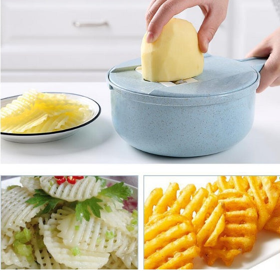 8 In 1 Mandoline Slicer Groentesnijder Aardappel Dunschiller Wortel Ui Rasp Met Zeef Groentensnijder Keuken Accessoires