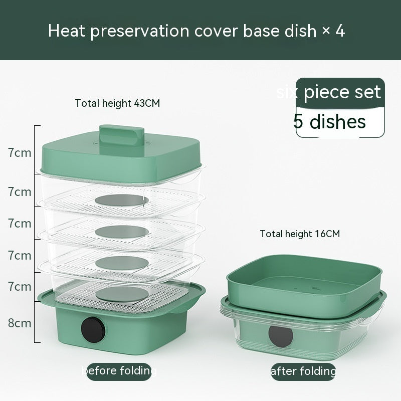 Multi-laags Schotelafdekking Warmtebehoud Keukenafdekking Eettafel Restjes Opslagdoos Transparant Stapel Kookkap Stoompan