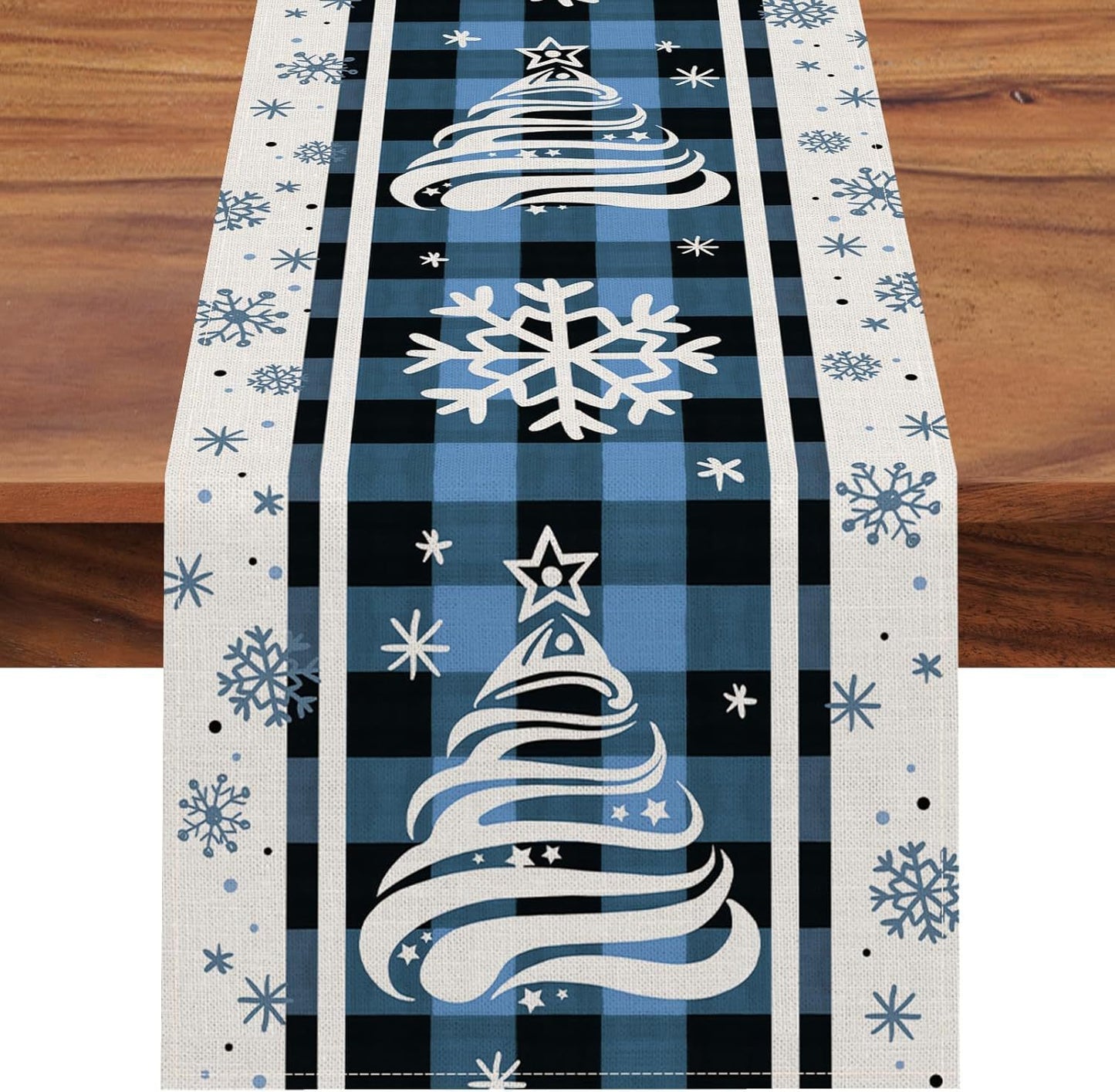 Kerstbomen Vrolijk Kerst Tafelloper, Seizoensgebonden Winter Feest Keuken Eettafel Decoratie Voor Binnen Buiten Thuis Feest Decor 13 X 72 Inch (33 x 183 cm)