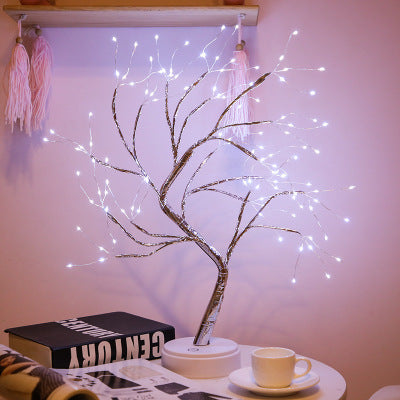 LED Nachtlamp Mini Kerstboom Koperdraad Guirlande Lamp Voor Kinderen Thuis Slaapkamer Decoratie Decor Feestverlichting Vakantieverlichting