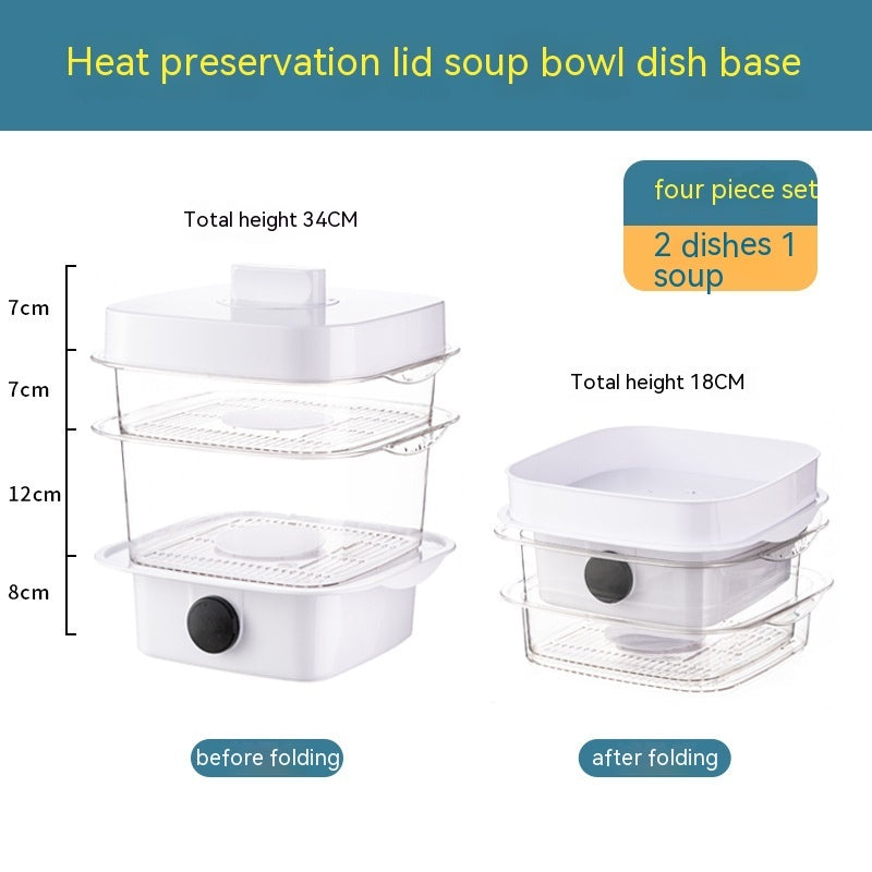 Multi-laags Schotelafdekking Warmtebehoud Keukenafdekking Eettafel Restjes Opslagdoos Transparant Stapel Kookkap Stoompan