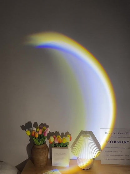 USB Maanlamp LED Regenboog Neon Nacht Zonsondergang Licht Projector Fotografie Wand Sfeer Verlichting Voor Slaapkamer Thuisdecoratie